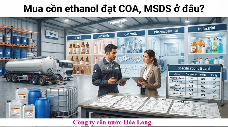 Cồn Ethanol Đạt COA, MSDS – Giải Pháp Nguyên Liệu Minh Bạch Cho Doanh Nghiệp